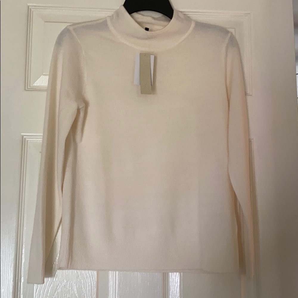Cream Mock Neck Sweater